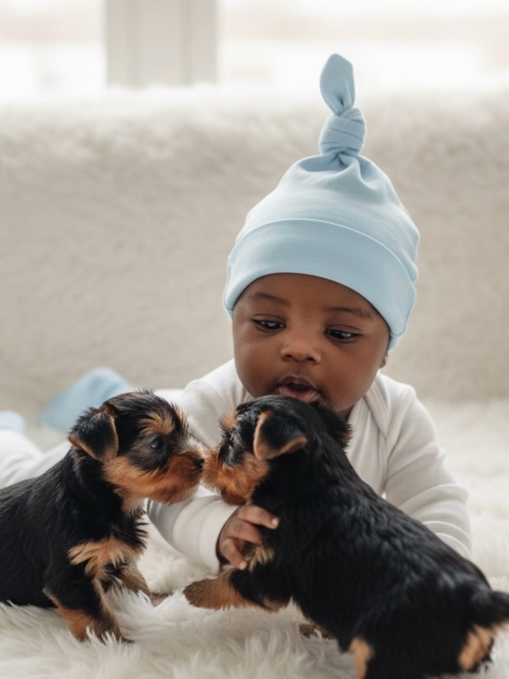 3/$9 NWOT American Apparel Organic Cotton Baby Hats - Pale Blue